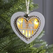 Подвеска световая «Сердце новогоднее белое», 10х10х2см, 4 LED, Т/БЕЛЫЙ 4357357